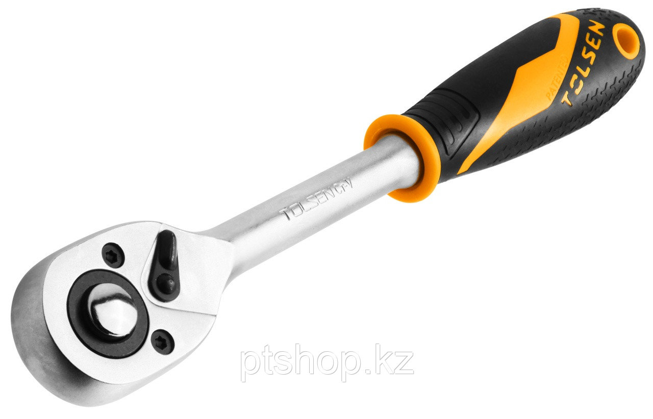 TOLSEN Трещотка "GRIPro", 3/8", 205 мм, 72 зубца, флажковая с кнопкой TOLSEN TT15119