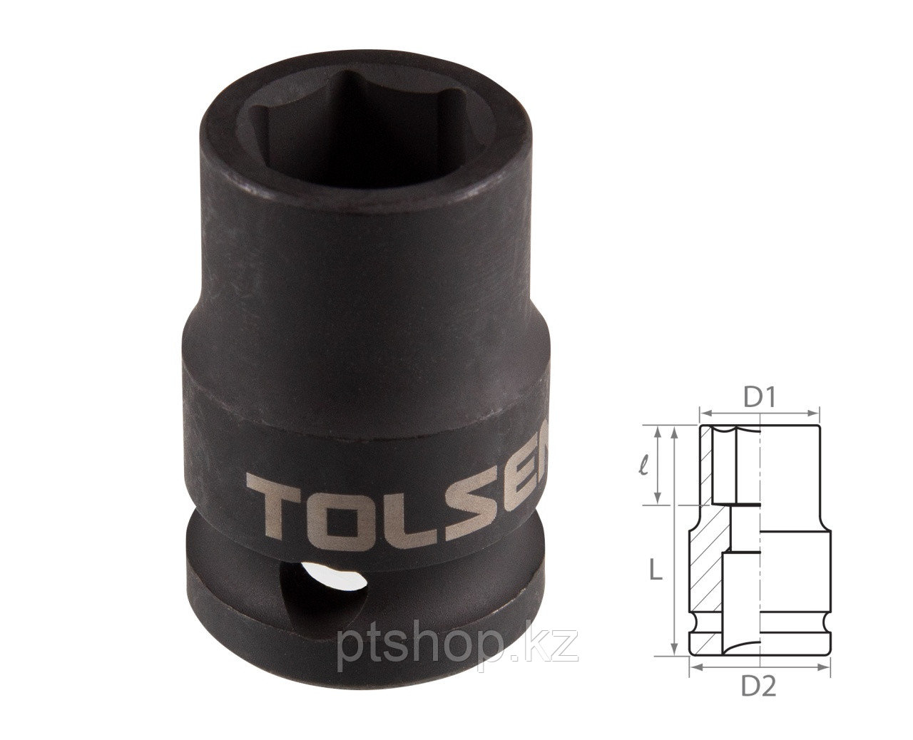 TOLSEN Головка торцевая ударная шестигранная 1/2", 16 мм TOLSEN TT18216