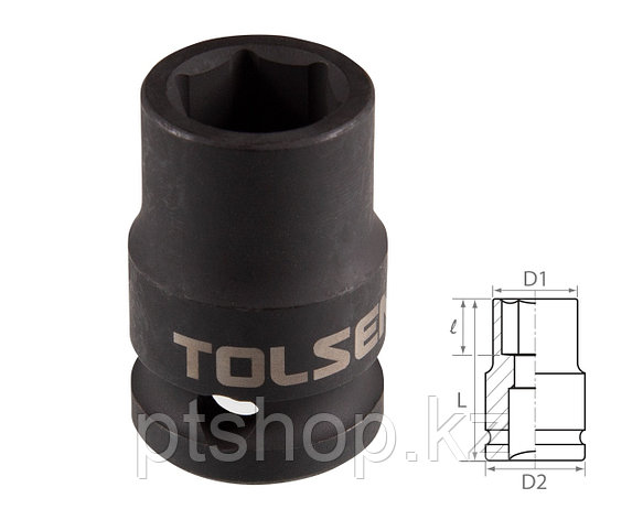 TOLSEN Головка торцевая ударная шестигранная 1/2", 16 мм TOLSEN TT18216, фото 1