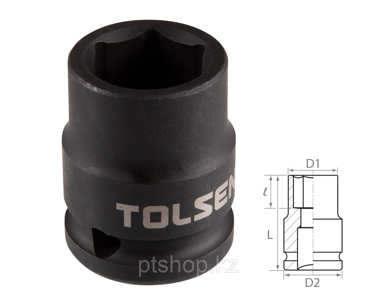TOLSEN Головка торцевая ударная шестигранная 1/2", 17 мм TOLSEN TT18217