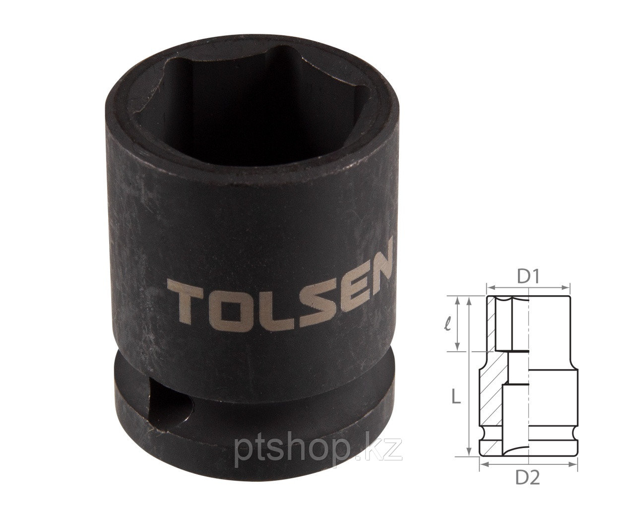 TOLSEN Головка торцевая ударная шестигранная 1/2", 21 мм TOLSEN TT18221