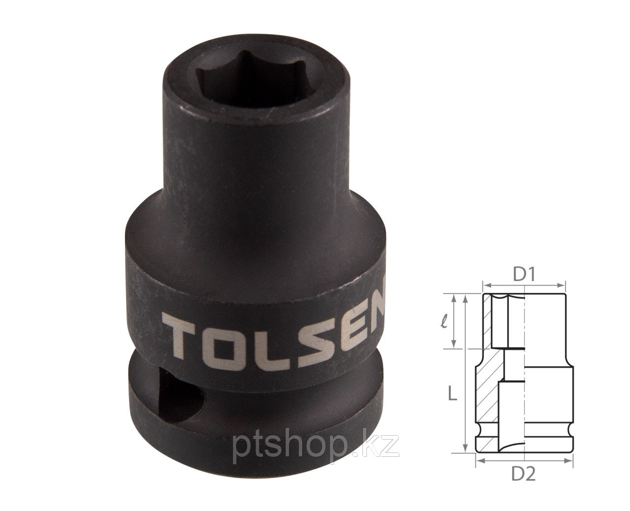 TOLSEN Головка торцевая ударная шестигранная 1/2", 9 мм TOLSEN TT18209