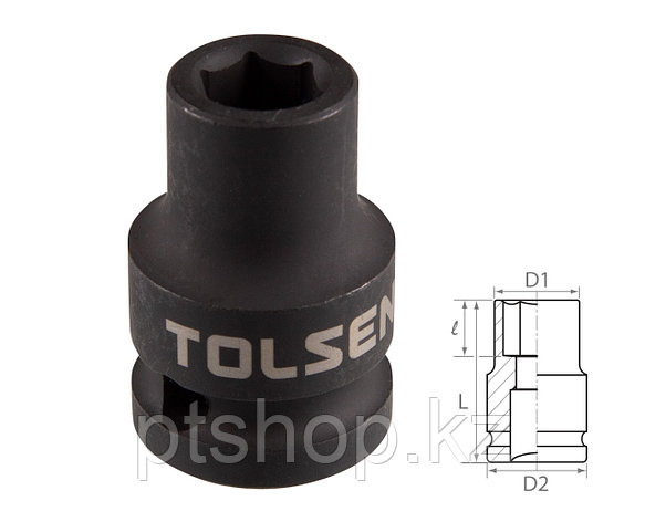 TOLSEN Головка торцевая ударная шестигранная 1/2", 9 мм TOLSEN TT18209, фото 1