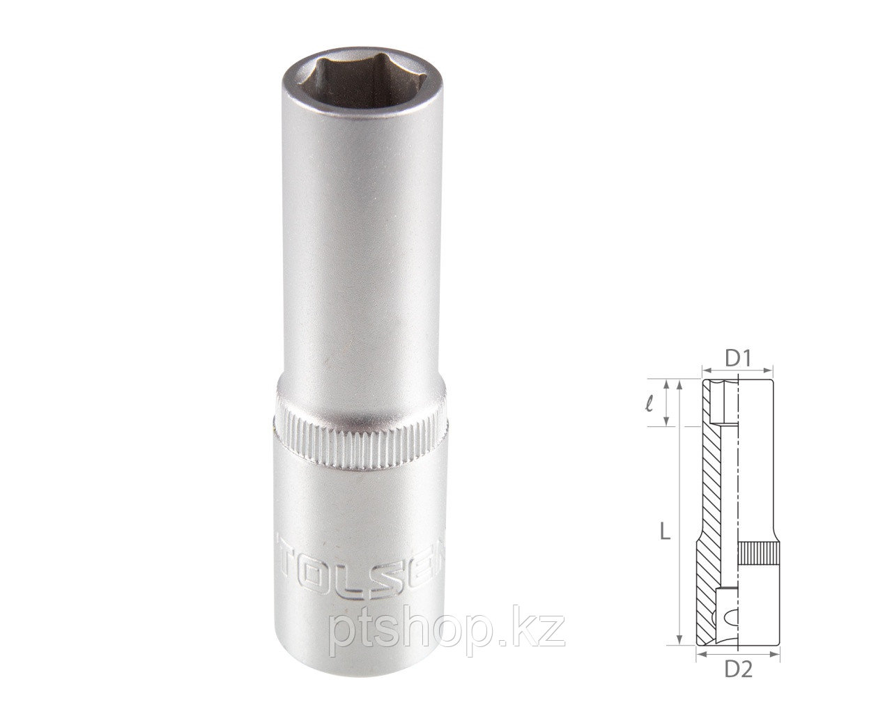 TOLSEN Головка торцевая глубокая шестигранная 1/2", 12 мм TOLSEN TT16562