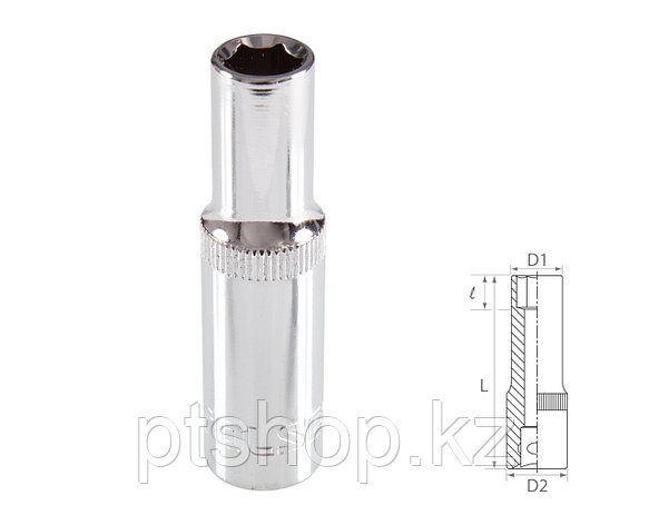 TOLSEN Головка торцевая глубокая шестигранная 3/8", 11 мм TOLSEN TT16361, фото 1