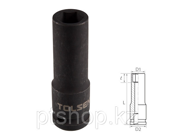 TOLSEN Головка торцевая ударная глубокая шестигранная 1/2", 13 мм TOLSEN TT18263, фото 1
