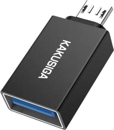 Переходник Kakusiga USB 3.0 (F), micro-USB 3.0 (M) черный - фото 1 - id-p112693087