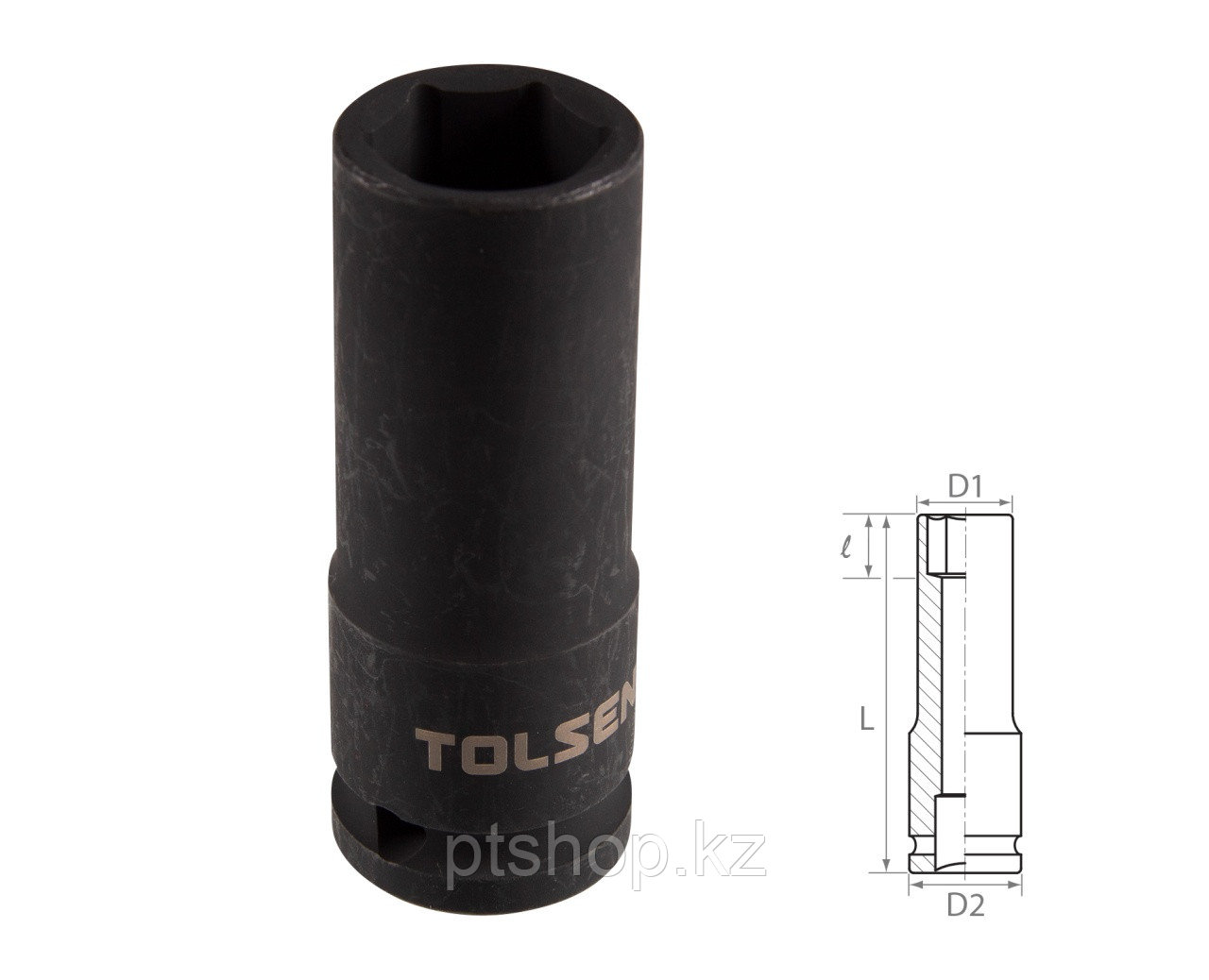 TOLSEN Головка торцевая ударная глубокая шестигранная 1/2", 16 мм TOLSEN TT18266