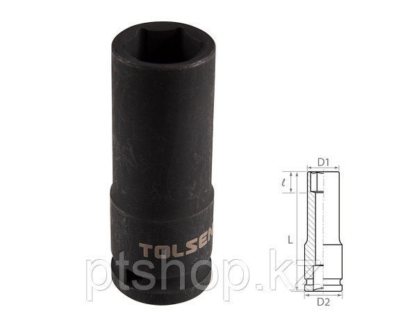 TOLSEN Головка торцевая ударная глубокая шестигранная 1/2", 20 мм TOLSEN TT18270, фото 1