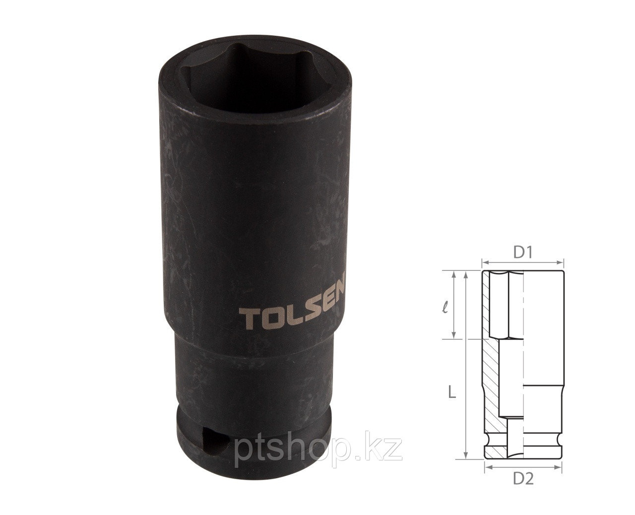 TOLSEN Головка торцевая ударная глубокая шестигранная 1/2", 23 мм TOLSEN TT18273