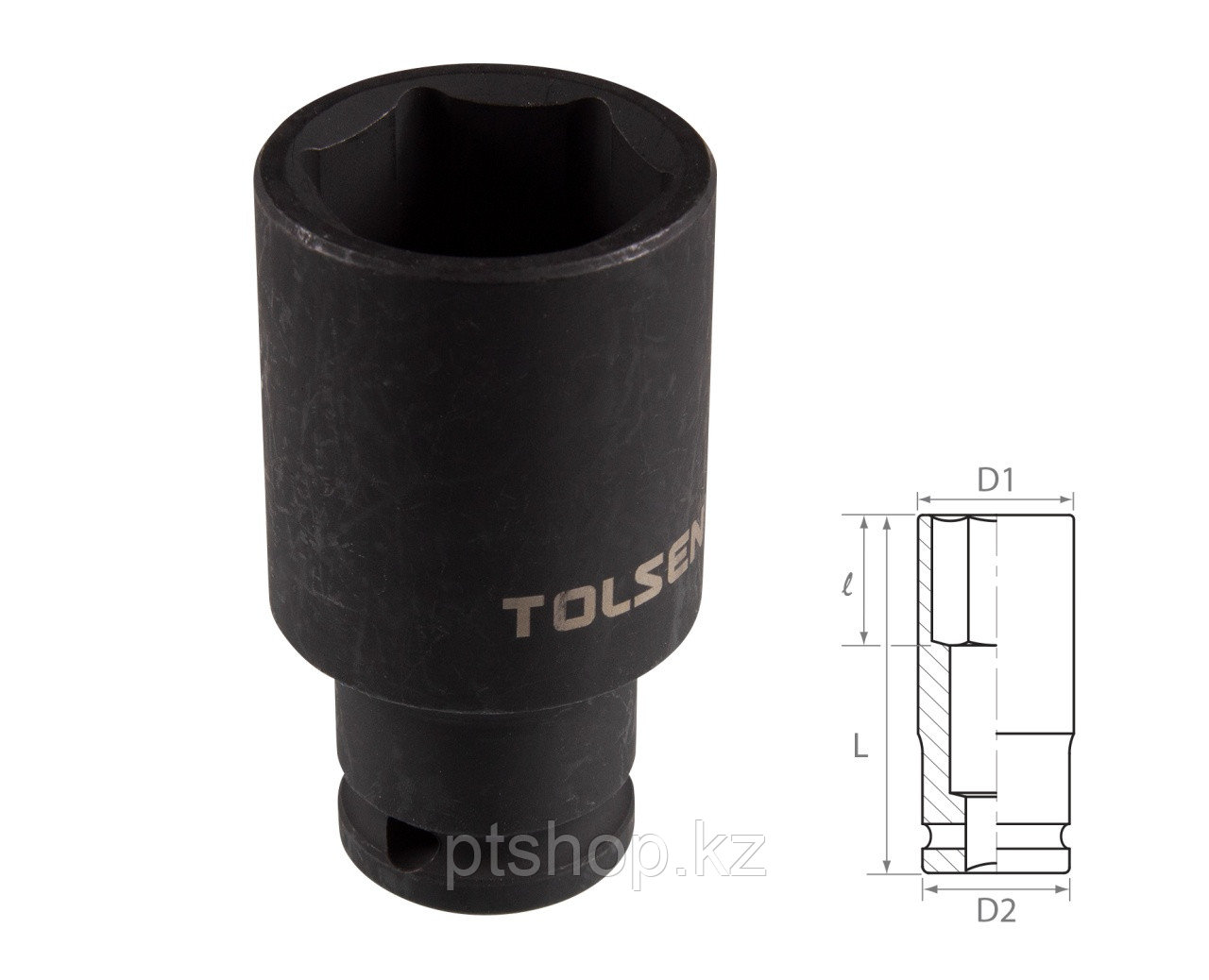 TOLSEN Головка торцевая ударная глубокая шестигранная 1/2", 32 мм TOLSEN TT18282