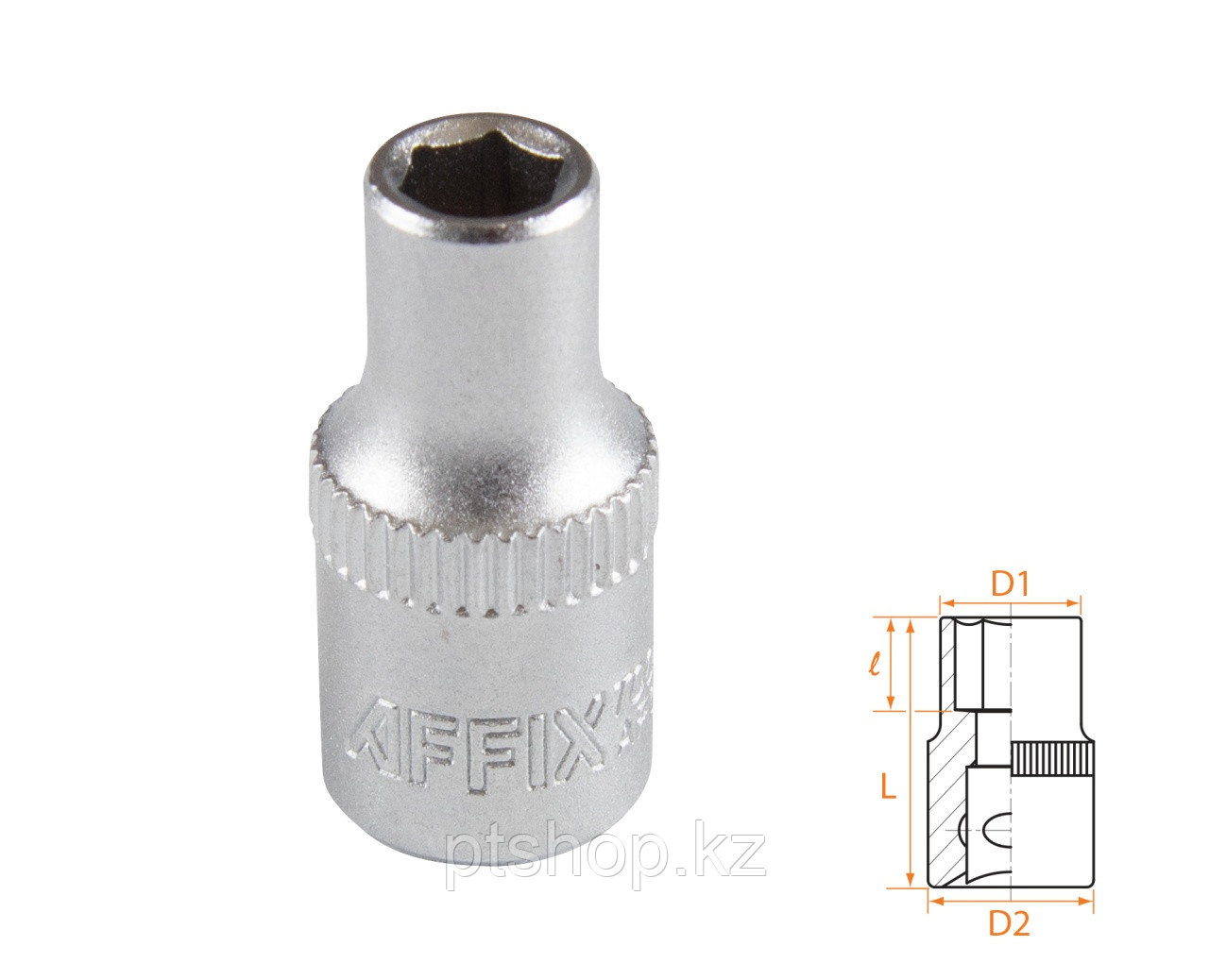 AFFIX Головка торцевая стандартная шестигранная 1/4", 05 мм AFFIX AF00020005