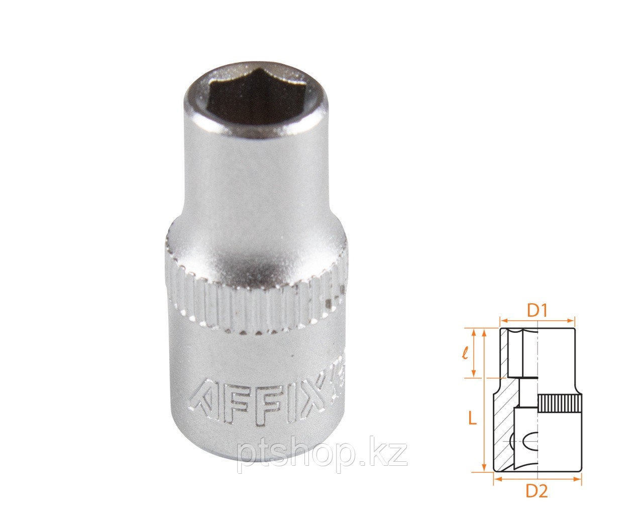 AFFIX Головка торцевая стандартная шестигранная 1/4", 06 мм AFFIX AF00020006