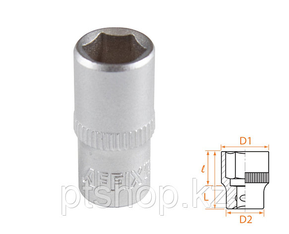 AFFIX Головка торцевая стандартная шестигранная 1/4", 08 мм AFFIX AF00020008, фото 1
