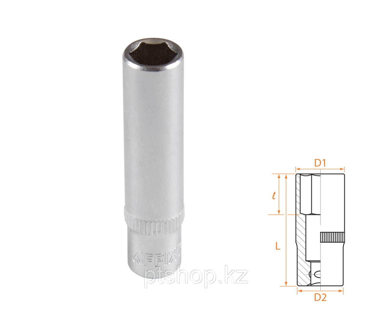 AFFIX Головка торцевая глубокая шестигранная 1/4", 08 мм AFFIX AF00120008
