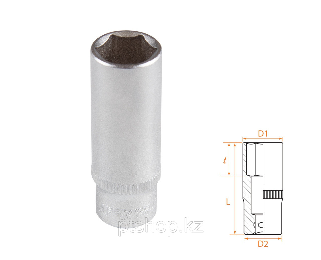 AFFIX Головка торцевая глубокая шестигранная 1/4", 13 мм AFFIX AF00120013
