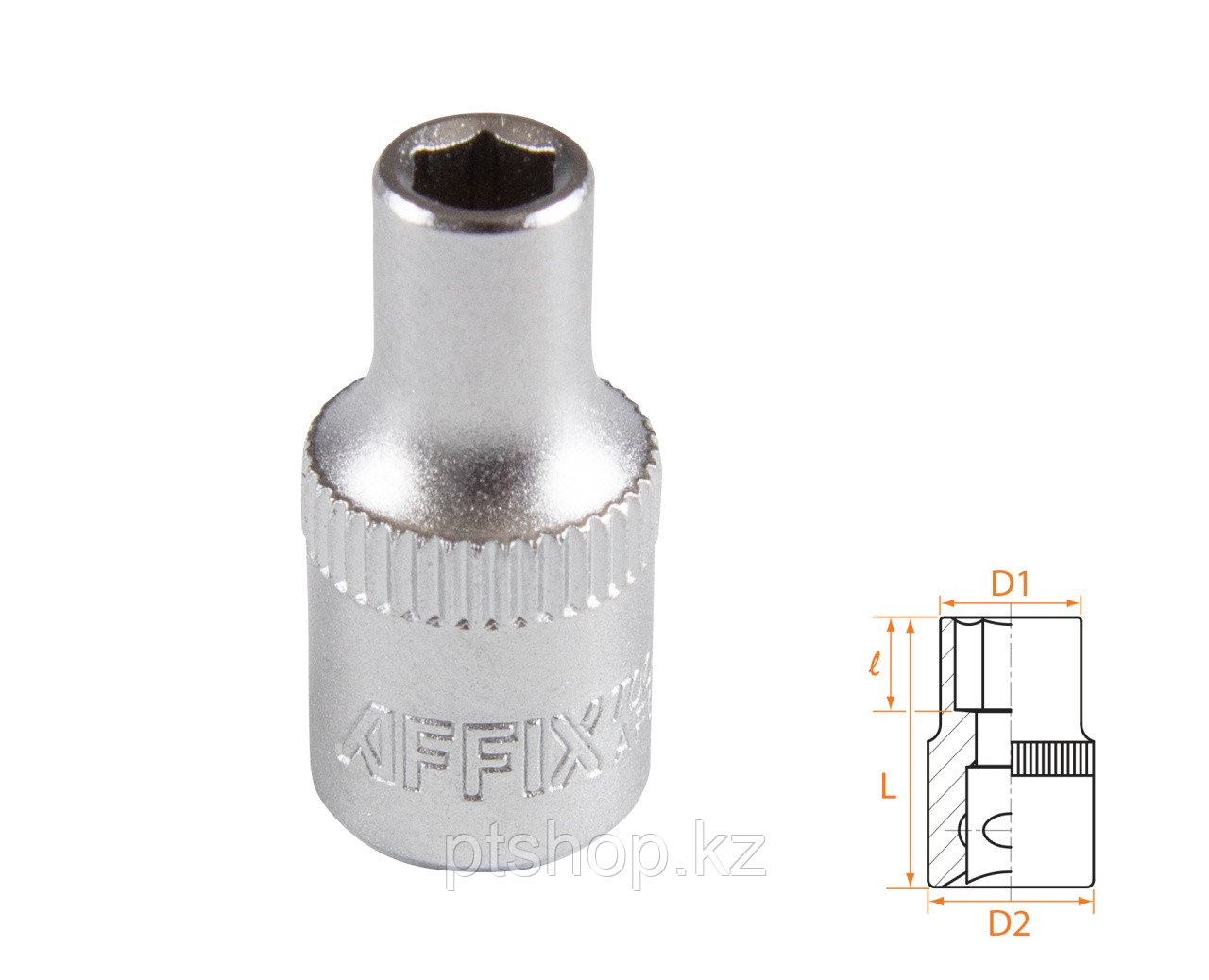 AFFIX Головка торцевая стандартная шестигранная 1/4", 4,5 мм AFFIX AF00020045