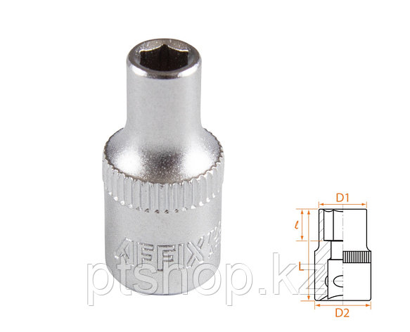 AFFIX Головка торцевая стандартная шестигранная 1/4", 4,5 мм AFFIX AF00020045, фото 1
