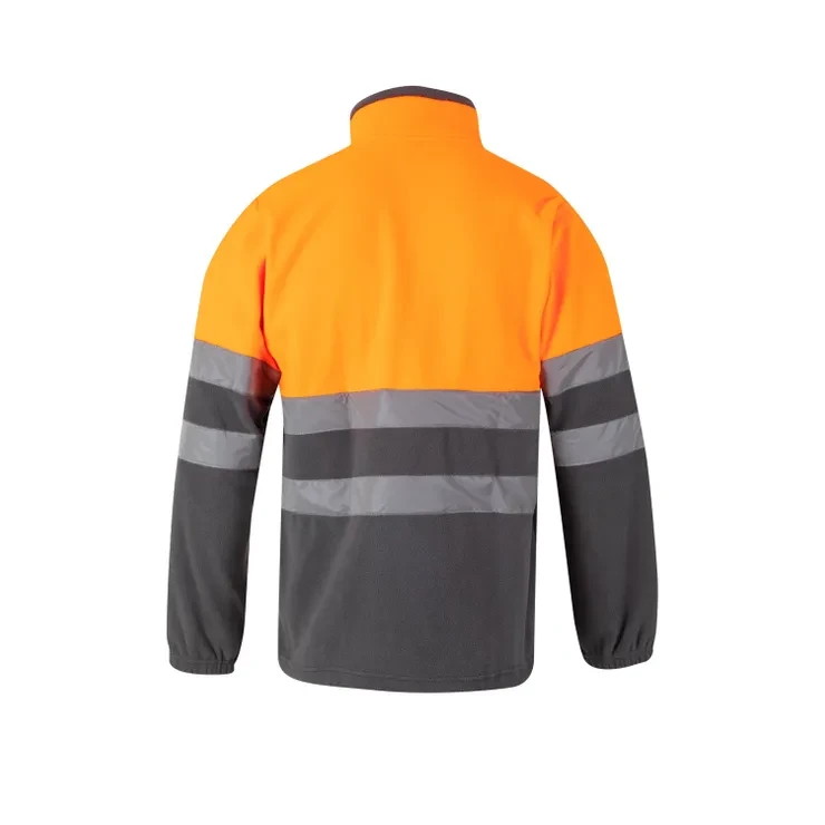 Мужская куртка HV флисовая Серый/Яркий оранжевый, XS - фото 2 - id-p112693281