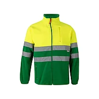 Мужская куртка HV флисовая Травяно-зеленый/Яркий желтый, 5XL