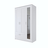 Шкаф СИРИУС комбинированный 3 двери и 1 ящик и 1 зеркало 117х59х220 см, белый