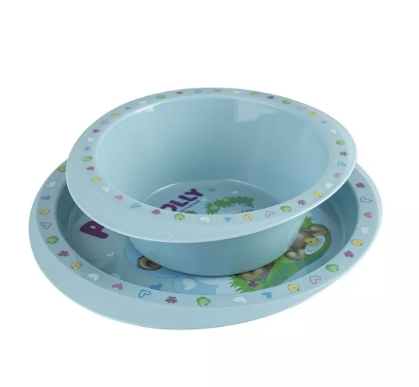 Набор посуды детской 2пр "Polly" (2 тарелки) декор зеленый, Полимербыт - фото 1 - id-p112693729