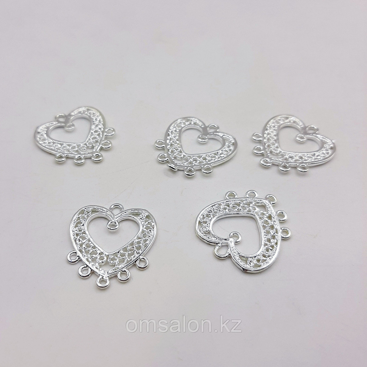 Коннектор или основа под серьги в форме Сердца, 18x18мм, фото 1