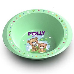 Тарелка детская "Polly" глубокая декор зеленый, Полимербыт