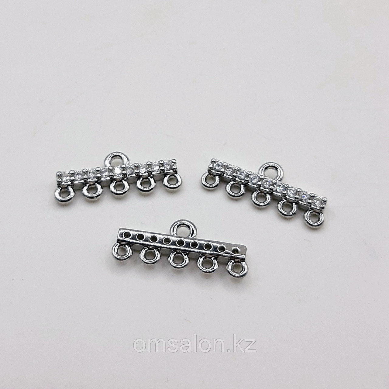 Многорядный коннектор на 5+1 нить, с фианитами, 16x2x2мм, фото 1