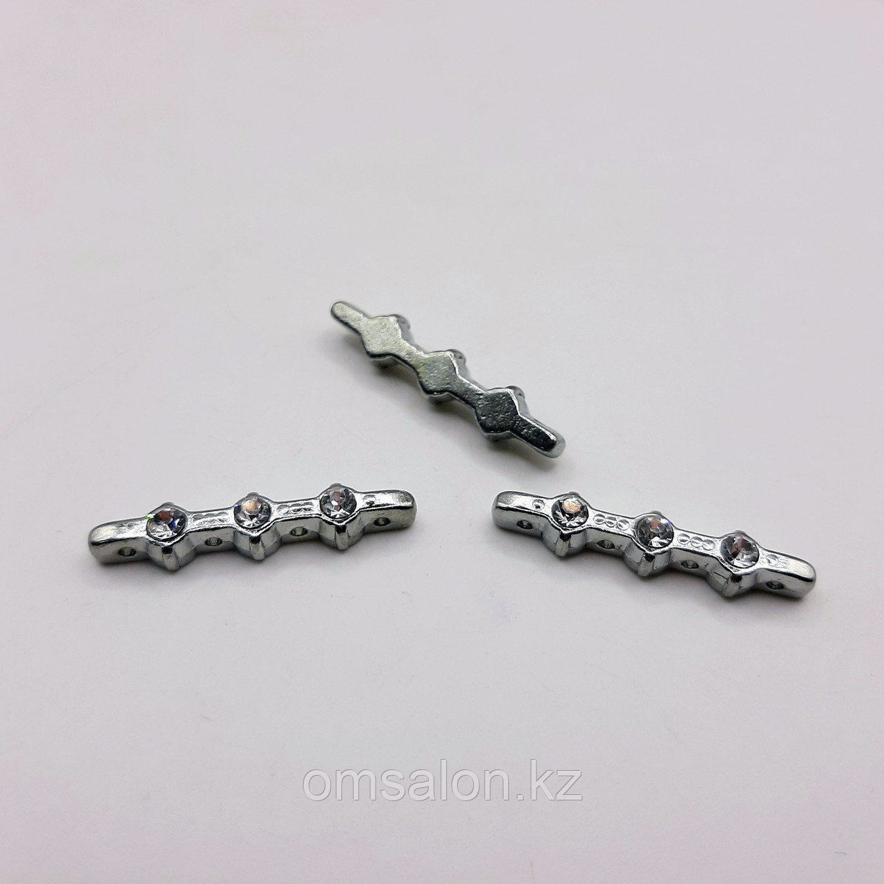 Многорядный коннектор на 4 нити, с фианитами, 26x4мм, фото 1