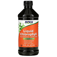 Жидкий хлорофилл, аромат натуральной мяты, 473 мл, NOW Foods