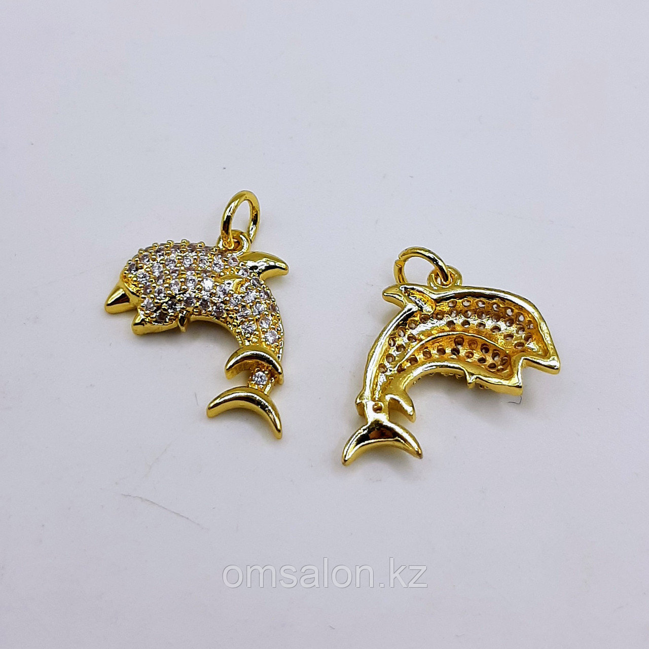 Навеска Дельфин, с фианитами, 20х10мм, фото 1