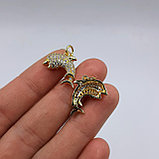 Навеска Дельфин, с фианитами, 20х10мм, фото 2