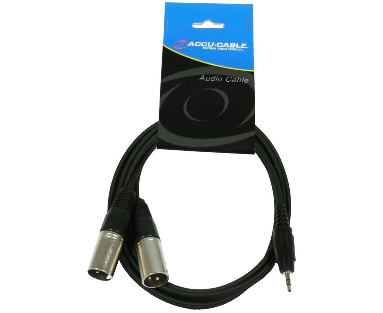 Кабель, 2 XLR MALE - STEREO JACK 3.5, 3м, ACCU CABLE AC-J3S-2XM/3