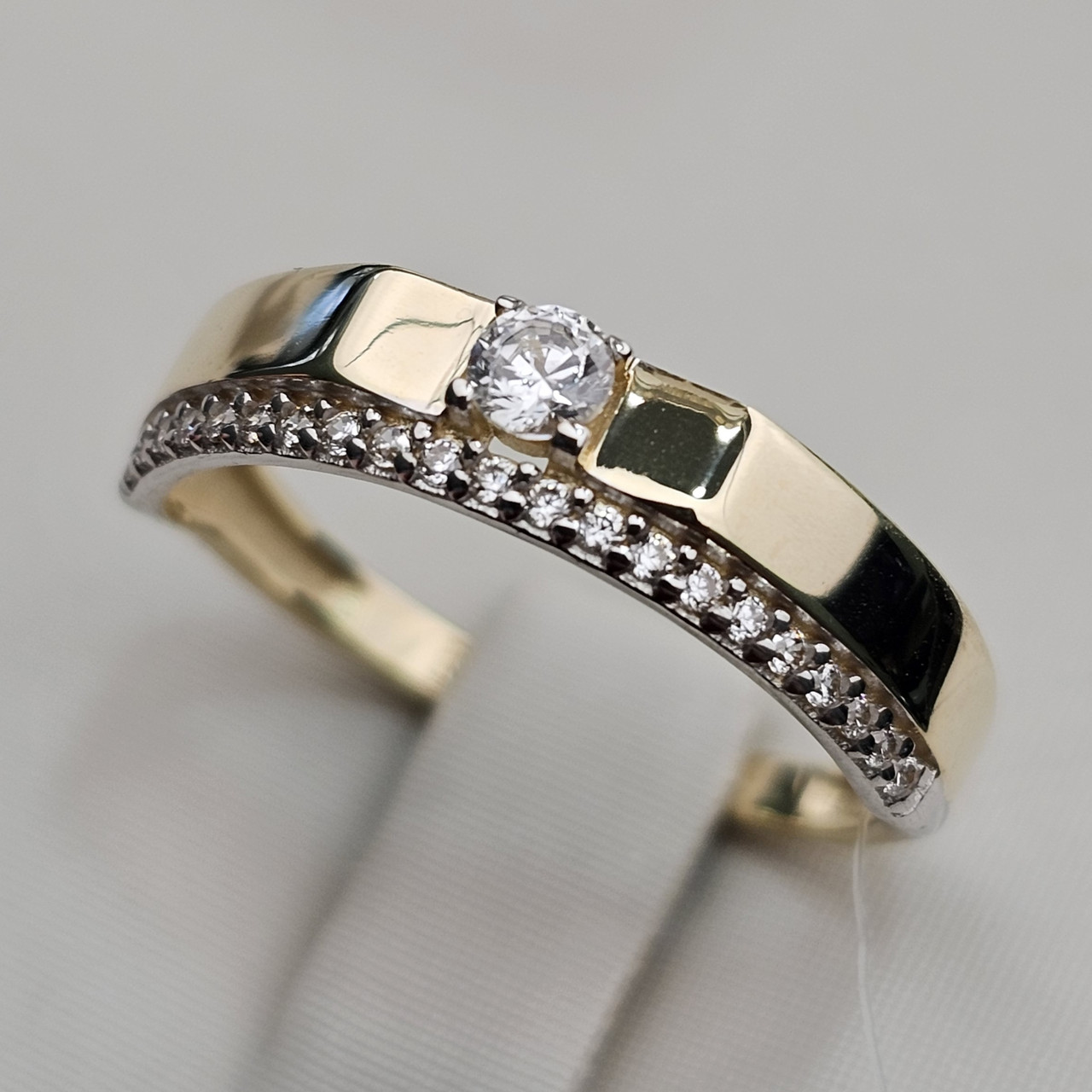 Золотое кольцо с фианитом 1.95 гр.17.5 р. ж/з 585 проба - фото 3 - id-p112685528