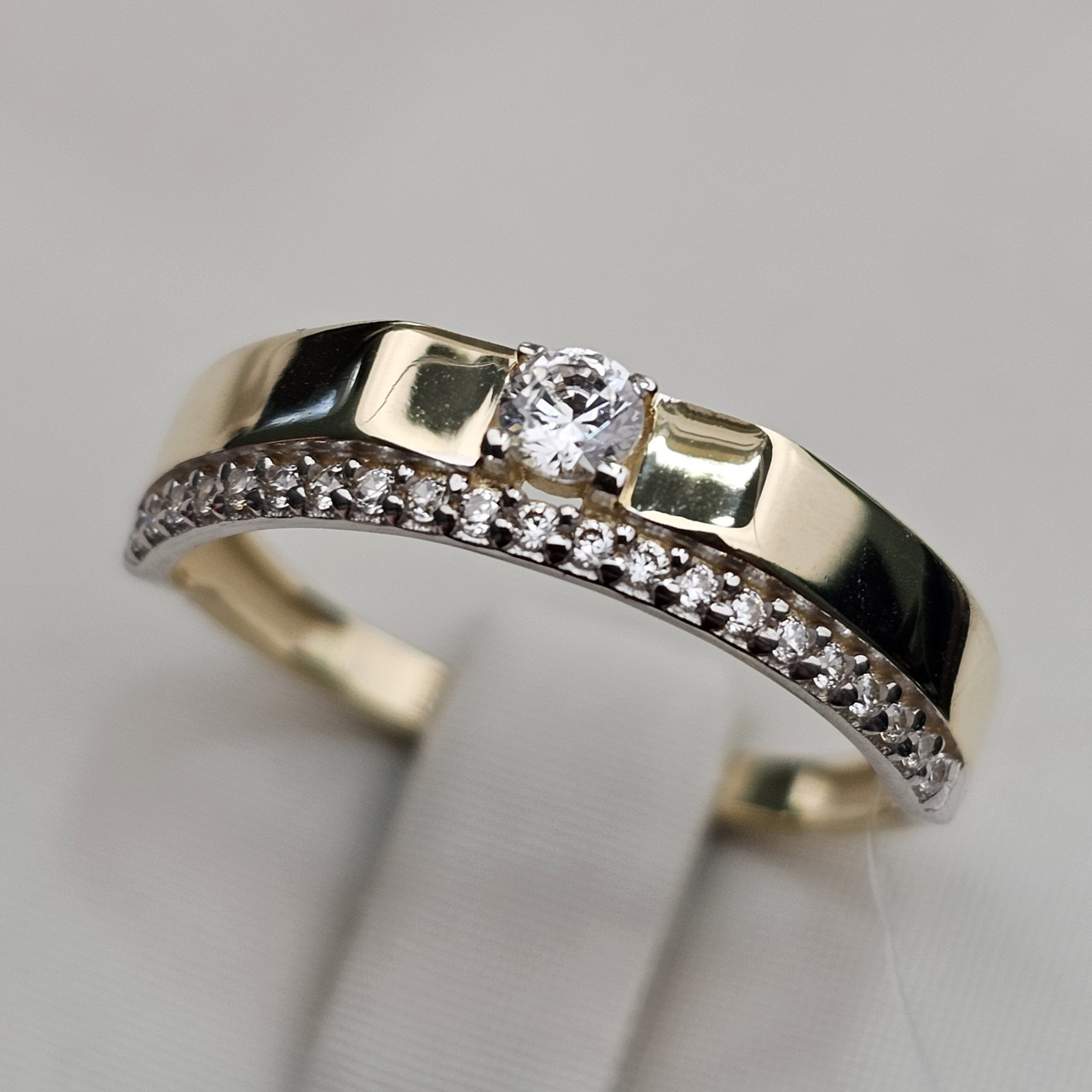 Золотое кольцо с фианитом 1.95 гр.17.5 р. ж/з 585 проба - фото 6 - id-p112685528