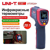 UT302A+ пирометр UNI-T (-32°С до +700°С) с регулируемым излучением и лазерным прицелом. Внесён в реестр РК