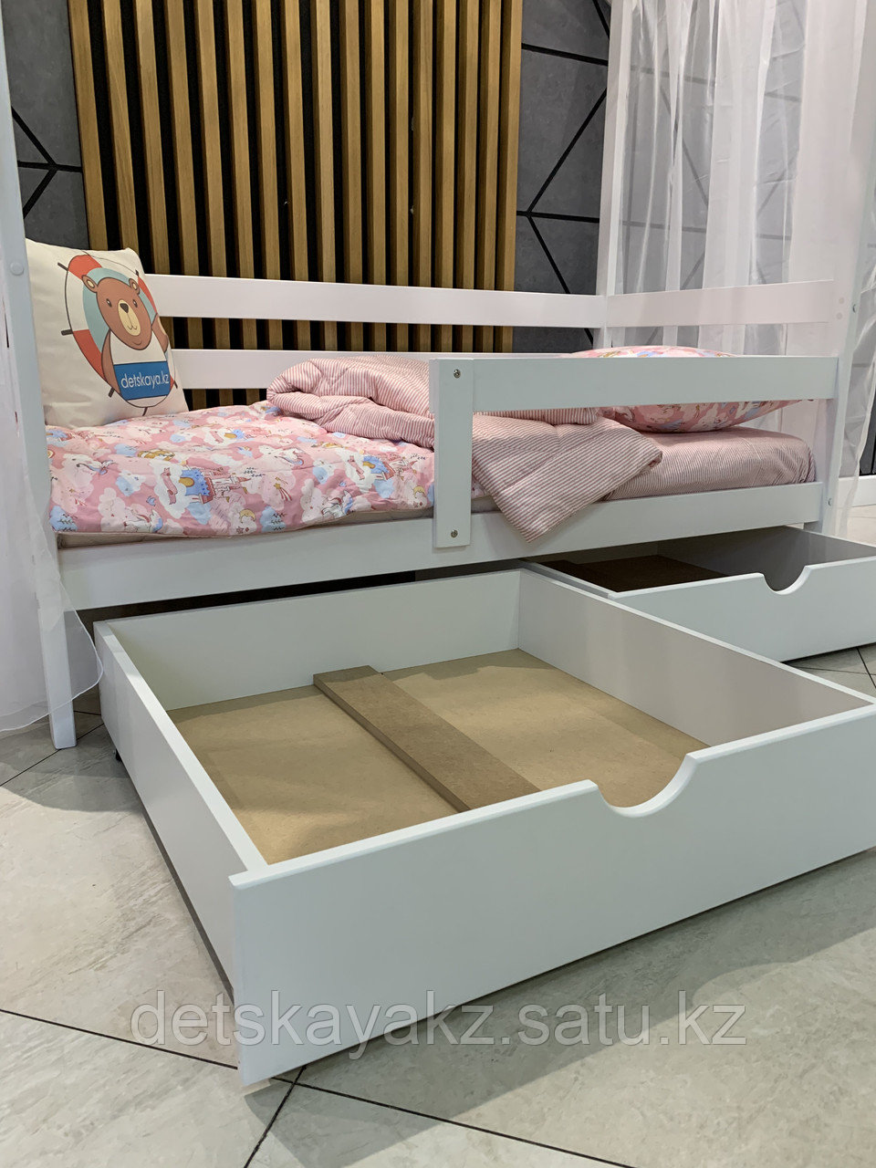 Детская кровать Домик Соня с ящиками и матрацем - фото 4 - id-p112715598