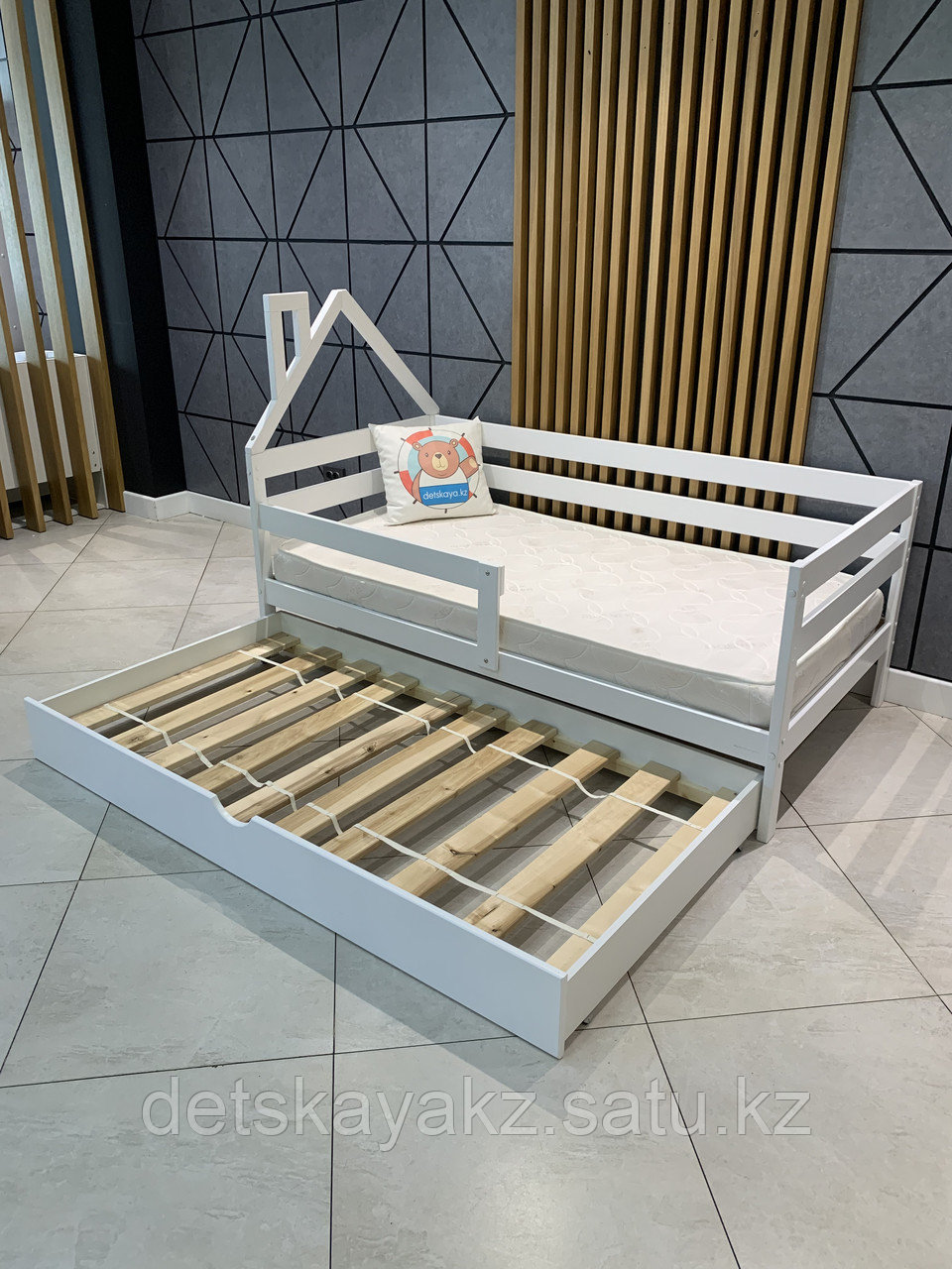 Детская кровать для ДВОИХ Софа-домик с матрацами - фото 6 - id-p112715798