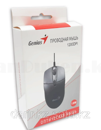 Проводная оптическая USB компьютерная мышь Genius 1200DPI черная - фото 2 - id-p112721102