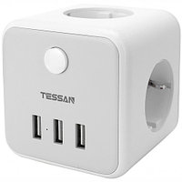 Сетевой фильтр Tessan TS-301 серый 1.5 м