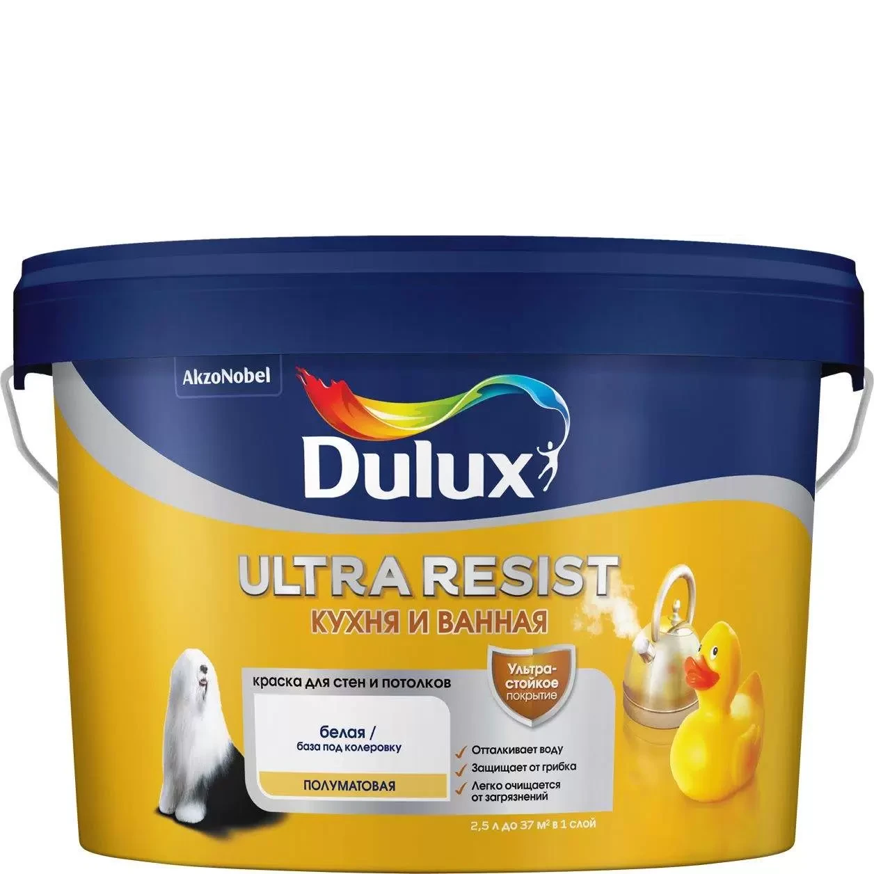 Краска Dulux Ultra Resist Кухня и Ванная матовая BW 1 л - фото 1 - id-p112721175