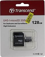 128 ГБ карта памяти Transcend microSDXC (TS128GUSD350V) + адаптер черный