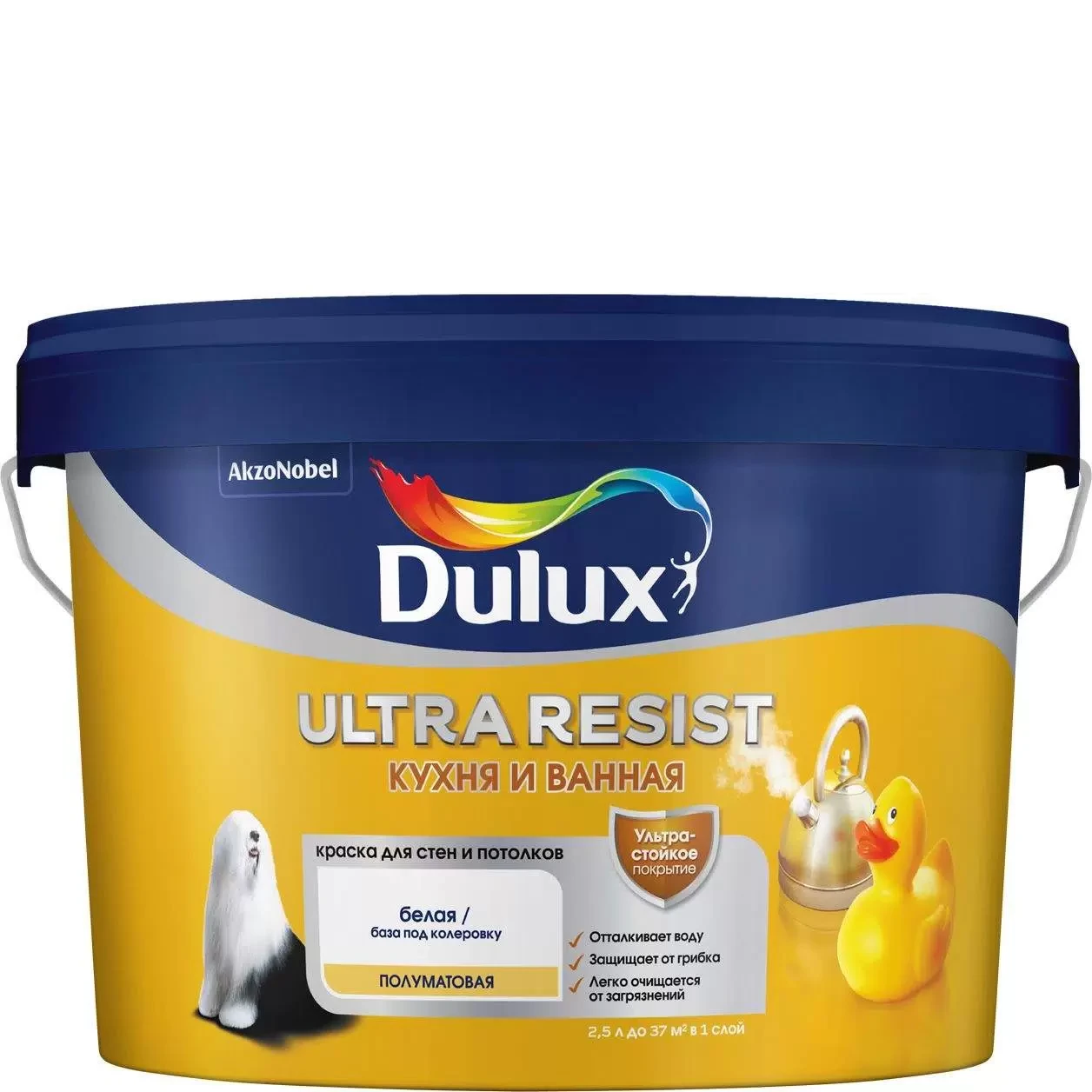 Краска Dulux Ultra Resist Кухня и Ванная матовая BC 2,25 л - фото 1 - id-p112721211