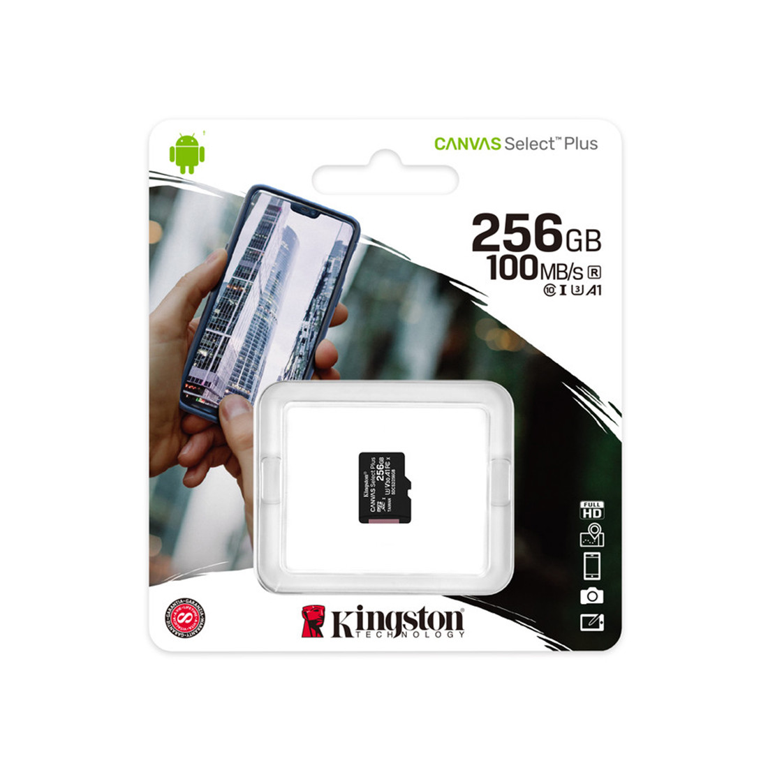256 ГБ Карта памяти Kingston Canvas Select Plus microSDXC (SDCS2/256GBSP) черный - фото 2 - id-p112716331