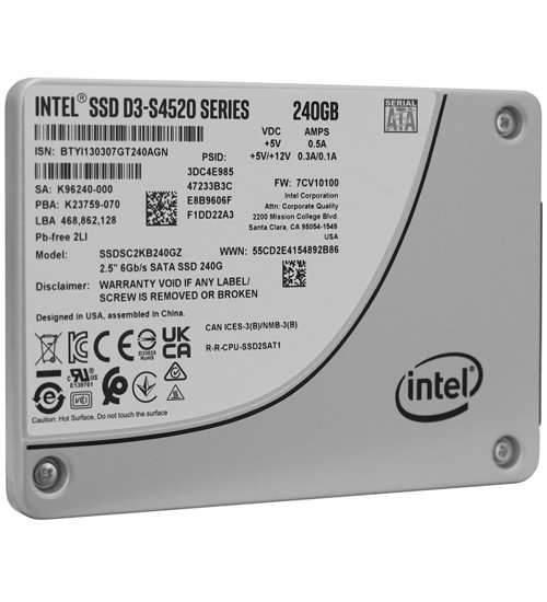 240 ГБ SSD диск Intel D3-S4520 (SSDSC2KB240GZ01) белый - фото 2 - id-p112716368