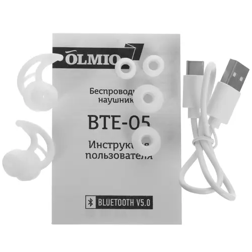Наушники Olmio BTE-05 (BTE-05-WHITE) белый - фото 7 - id-p112717588