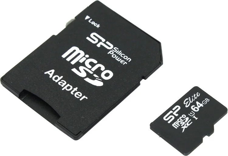 64 ГБ Карта памяти Silicon Power Elite microSDXC (SP064GBSTXBU1V10SP) + адаптер черный - фото 2 - id-p112717911