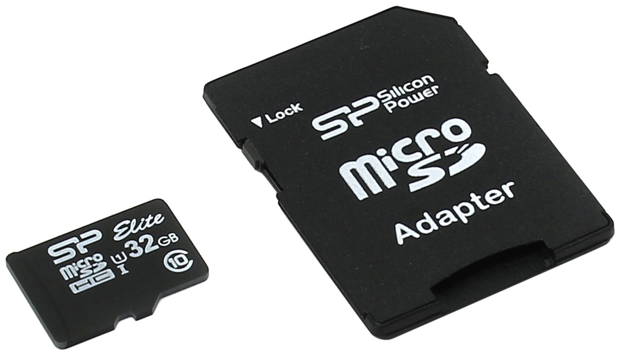 32 ГБ Карта памяти Silicon Power Elite microSDHC (SP032GBSTHBU1V10SP) + адаптер черный - фото 2 - id-p112717912