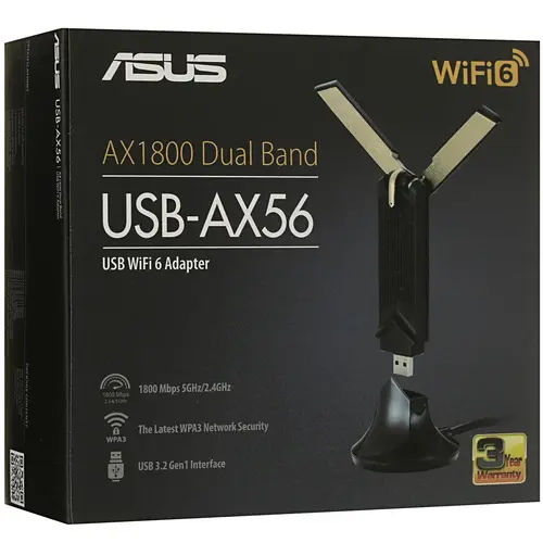 Wi-Fi адаптер ASUS USB-AX56 (90IG06H0-MO0R00) черный - фото 2 - id-p112717969